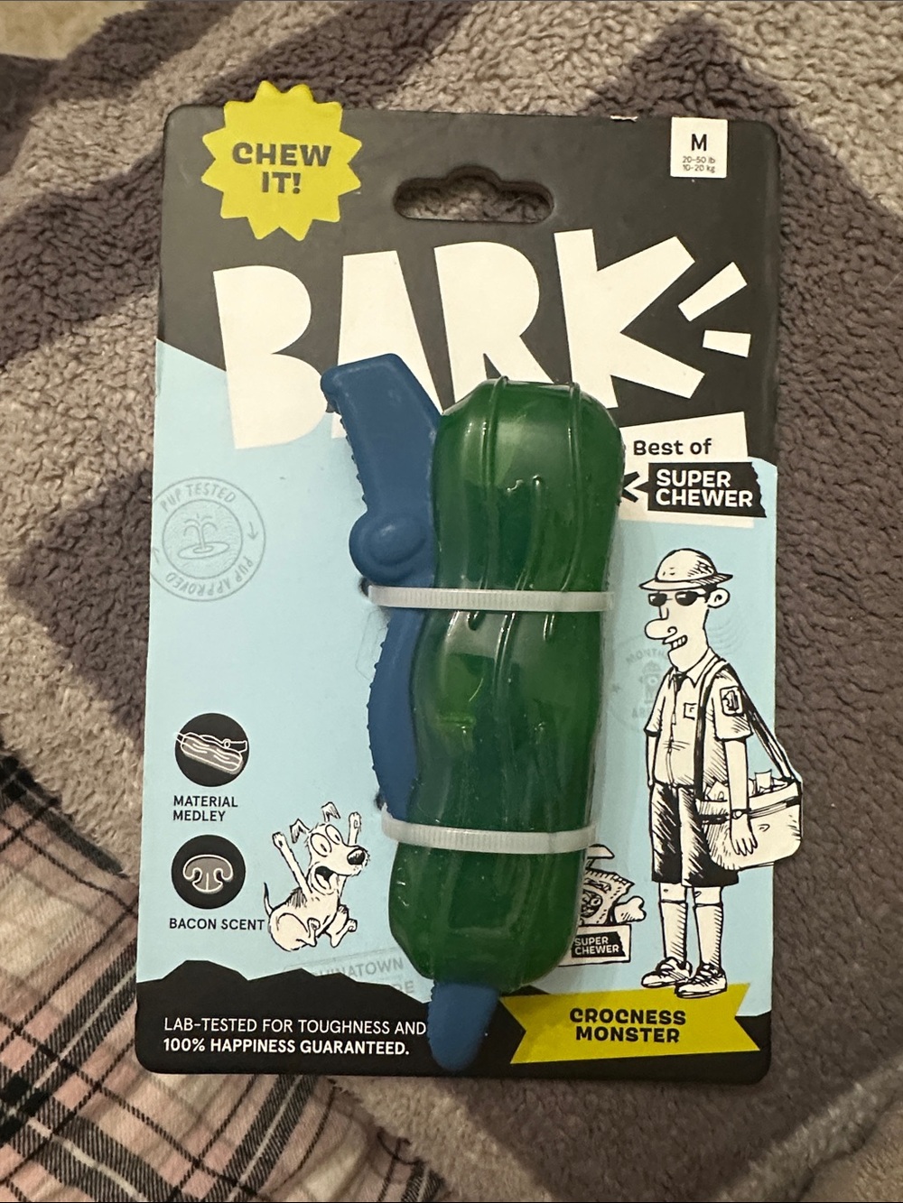 BARK Crocness Monster Chew Toy - Green and Blue